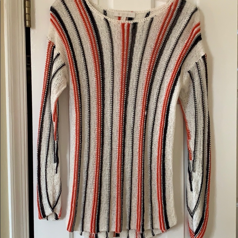 Etcectera lightweight sweater. Navy and orange